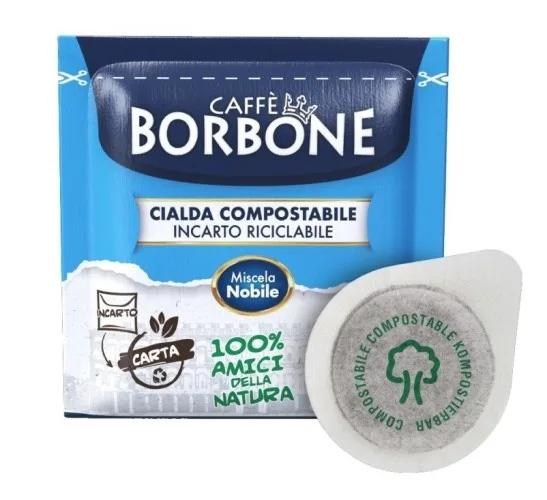 Borbone Caffe' in Cialde Compostabili da 44 mm Miscela Nobile Blu Conf 120 Pz.