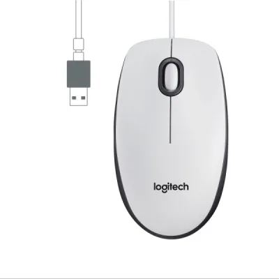Logitech M100 Mouse USB Standard Ottico Ambidestro 1.000 DPI Bianco