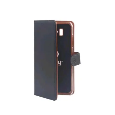 Celly Samsung Galaxy J6+ Custodia a Portafoglio Similpelle Flap Magnetico Nero