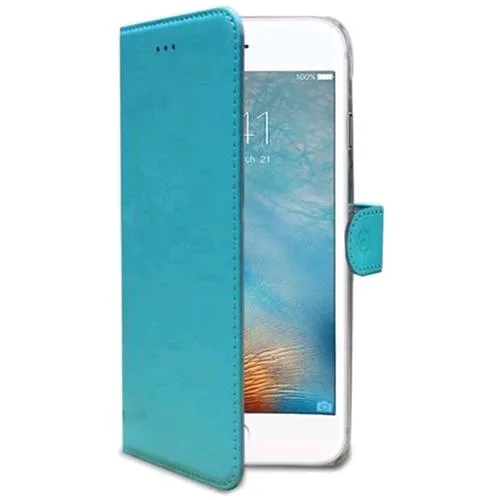 Celly Apple iPHONE 7 Custodia in Ecopelle Colore Azzurro