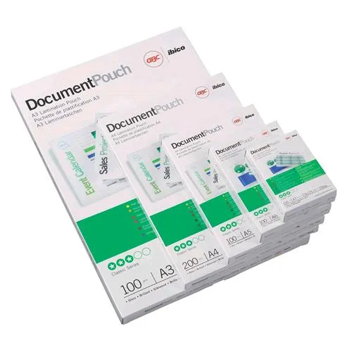 GBC Pouches Lucido Formato Tessera 125 MY 54X86 mm Col. Trasparente Conf 100 Pz.
