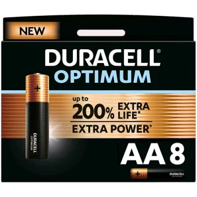 Duracell Optimum Batterie Stilo AA Alcaline Conf 8 Pz.