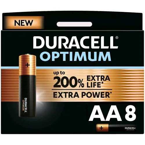 Duracell Optimum Batterie Stilo AA Alcaline Conf 8 Pz.