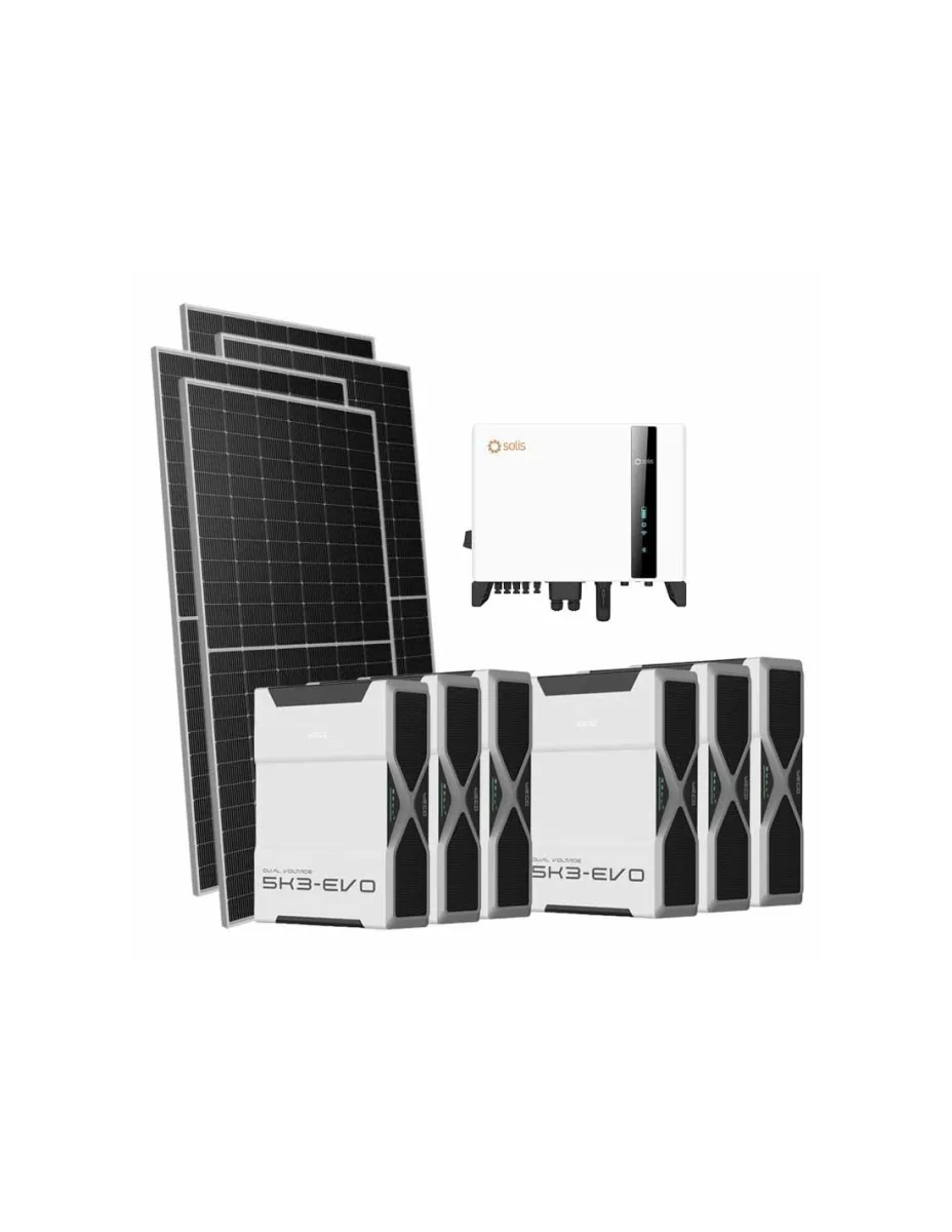 Kit fotovoltaico trifase 10710W inverter 10kW Solis batteria al litio 31.32kWh Weco EVO 5k3