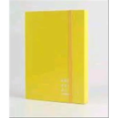 Brefiocart New Color Cartelle C/Elastico Piatto in Cartoncino Plastificato 250X350MM A4 Dorso 7cm Col. Giallo