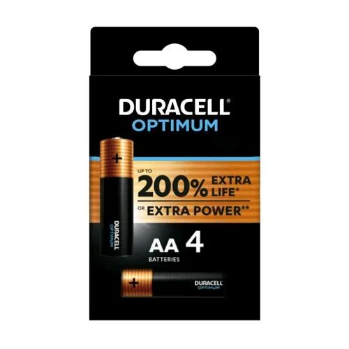 Duracell Optimum Batterie Stilo AA Conf 4 Pz.