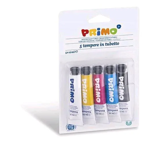 Primo Tempera Tubo da 12 ml Colori Assortiti Conf 5 Pz.