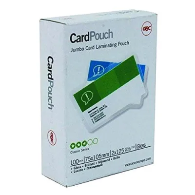 GBC Pouches Lucido Formato Tessera 75X105 125 MY Col. Trasparente Conf 100 Pz.