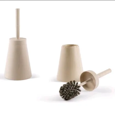 Perfetto Potter Portascopino da Pavimento in Plastica Forma Conica con Coperchio Bianco