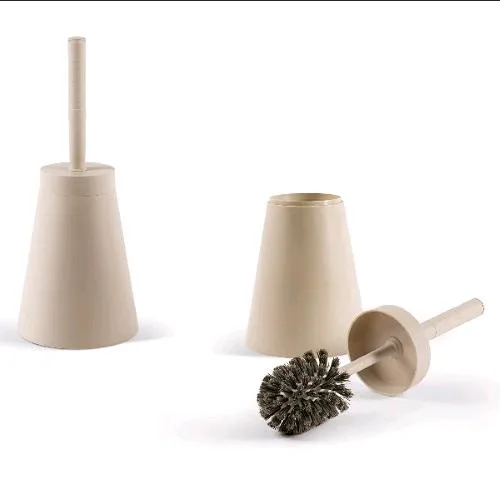 Perfetto Potter Portascopino da Pavimento in Plastica Forma Conica con Coperchio Bianco