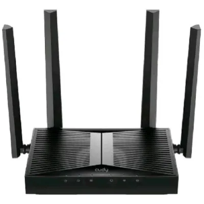 CUDY WR3600 Router BE3600 Wi-Fi 7 Dual Band 2882Mbps 5GHz - 688Mbps 2.4GHz 5 Porte Gigabit 4 Antenne Esterne 6DBI Desktop Nero