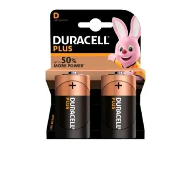 Duracell Plus Batterie Alcaline Torcia D 1300 Conf 2 Pz.