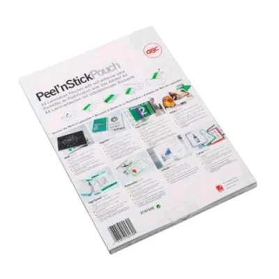 GBC Pouches Lucido Retro Adesivo A4 125 MY Col. Trasparente Conf 100 Pz.