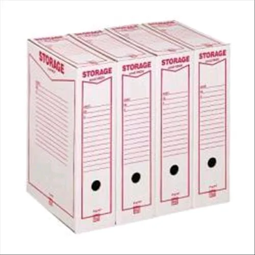 King Mec Storage Scatole Archivio in Cartone 260X370 mm Dorso 9 cm Col. Bianco/Rosso Conf 32 Pz.