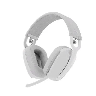 Logitech Zone Vibe 100 Cuffie Wireless Over-Ear Leggere con Microfono con Eliminazione del Rumore Auricolare Bluetooth Multipoint Compatibile con Teams Google Meet Zoom Mac PC Bianco