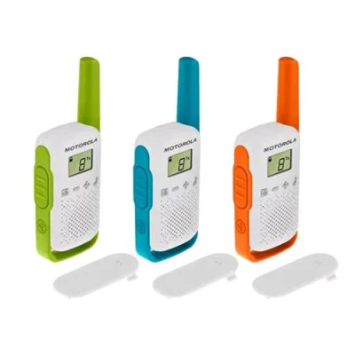Motorola Talkabout T42 Walkie Talkie 16 Canali 4.000m Conf. 3 Pz. Verde/Arancione/Bianco