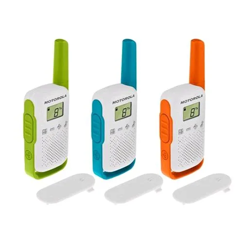 Motorola Talkabout T42 Walkie Talkie 16 Canali 4.000m Conf. 3 Pz. Verde/Arancione/Bianco