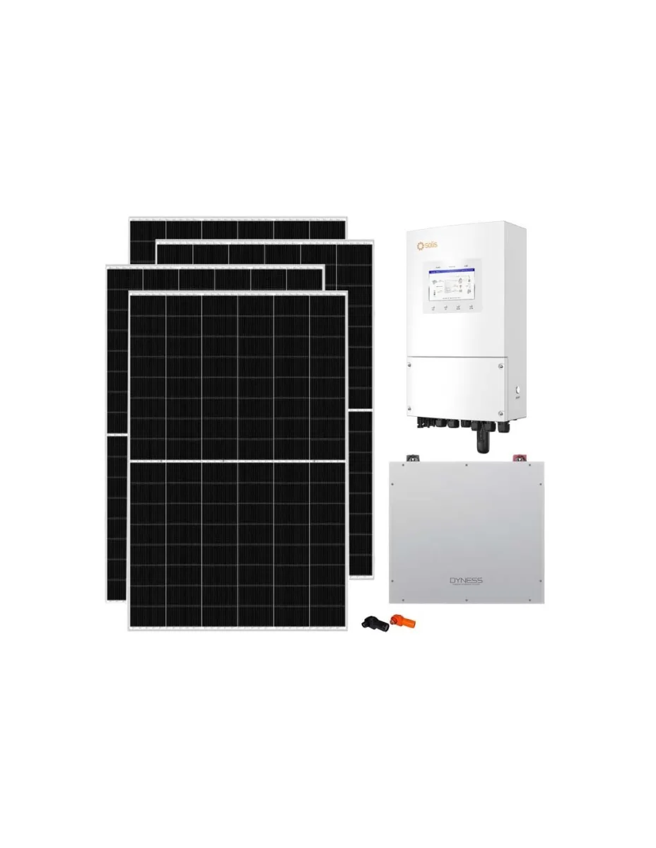 Kit fotovoltaico monofase 6825W inverter 6kW Solis batteria al litio 5.12kWh Dyness DL5.0C