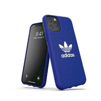 Adidas Apple iPHONE 11 Pro Custodia in Tpu e Poliuretano Blu con Logo Bianco
