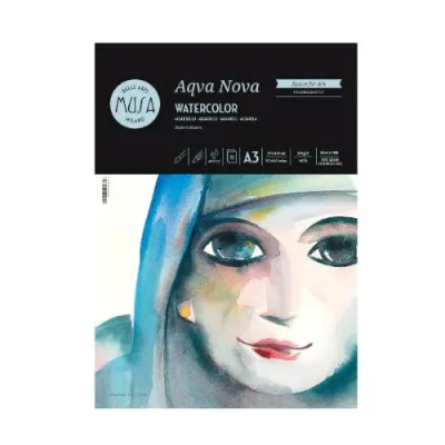 CWR Aqva Nova Acquerello Blocco da 12 Fogli 300 g 29.7X42 cm A3 Bianco