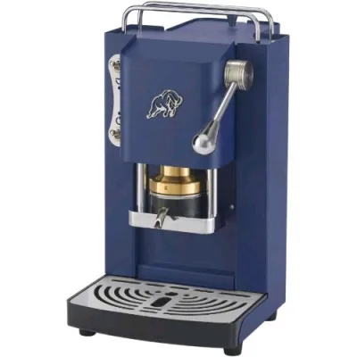Faber Pro Essential 3.0 Macchina per Caffe' Espresso Manuale a Cialde Ese 44mm 500 W Tanica 1 l in Vetro Portacialda Estraibile e Pressacialda in Ottone Regolabile (Navy Blue, Cromo)