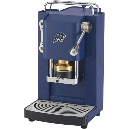 Faber Pro Essential 3.0 Macchina per Caffe' Espresso Manuale a Cialde Ese 44mm 500 W Tanica 1 l in Vetro Portacialda Estraibile e Pressacialda in Ottone Regolabile (Navy Blue, Cromo)