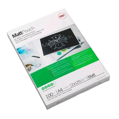 GBC Pouches Opache Antiriflesso A4 125 MY Col. Trasparente Conf 100 Pz.