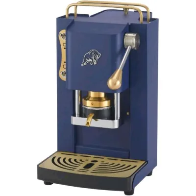 Faber Pro Essential 3.0 Macchina per Caffe' Espresso Manuale a Cialde Ese 44mm 500 W Tanica 1 l in Vetro Portacialda Estraibile e Pressacialda in Ottone Regolabile (Navy Blue, Ottone)