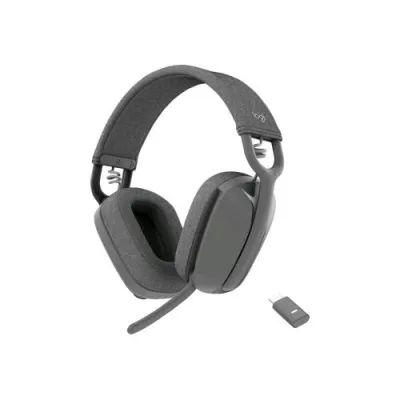Logitech Zone Vibe Wireless Cuffie Stereo con Microfono Bluetooth 5.2 Multiplo USB-C Tramite Adattatore Grafite