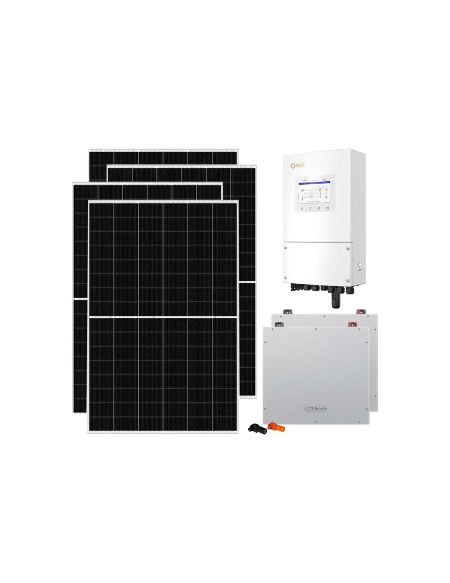 Kit fotovoltaico monofase 6825W inverter 6kW Solis batteria al litio 10.24kWh Dyness DL5.0C