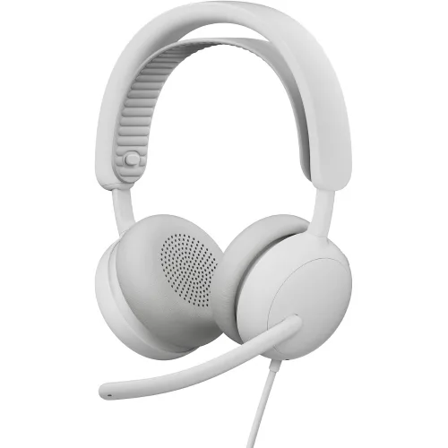 Logitech Zone Wired 2 Cuffie con Microfono Over Ear Cablato Cancellazione del Rumore ANC Bianco