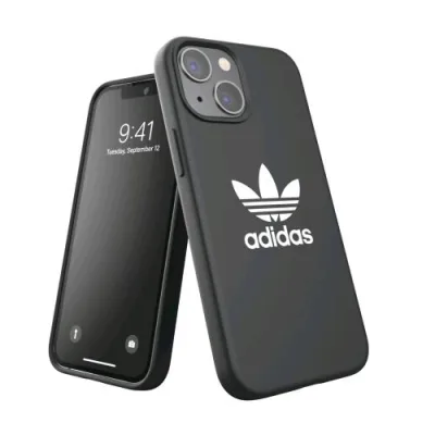 Adidas Apple iPHONE 13 Mini Custodia in Silicone Nero con Logo Bianco