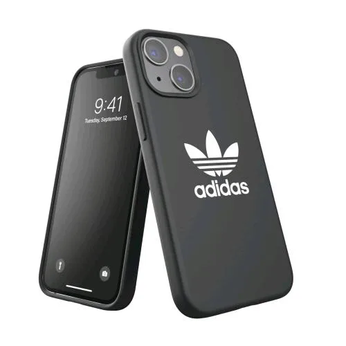 Adidas Apple iPHONE 13 Mini Custodia in Silicone Nero con Logo Bianco