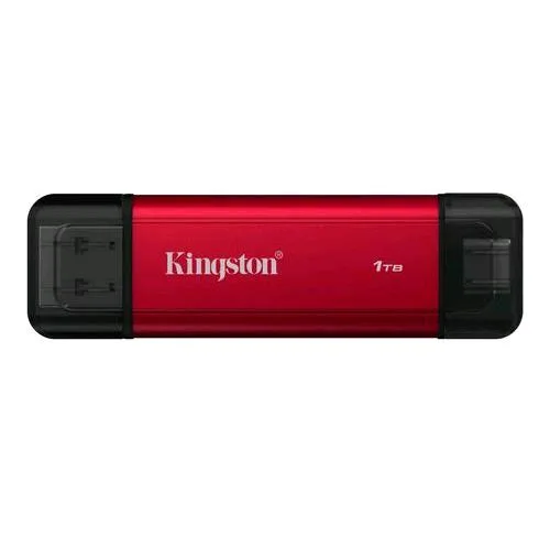 Kingston 1TB SSD Esterno Portatile USB-A/C 3.2 Gen 2 Lettura 1050MB/S Scrittura 950MB/S Nero/Rosso
