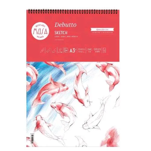 CWR Blocco da Disegno Spiralato per Schizzi 50 Fogli in Carta Liscia 120g 29.7X42 cm Bianco