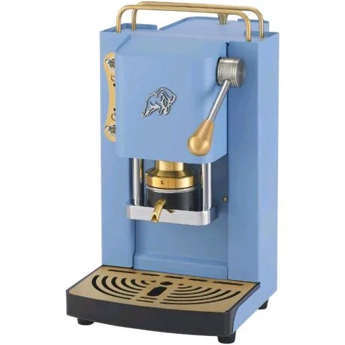 Faber Pro Essential 3.0 Macchina per Caffe' Espresso Manuale a Cialde Ese 44mm 500 W Tanica 1 l in Vetro Portacialda Estraibile e Pressacialda in Ottone Regolabile (Turquaise, Ottone)