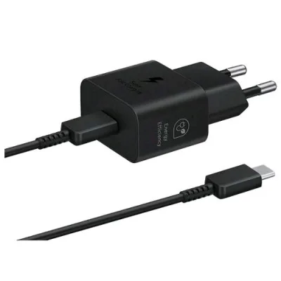 Samsung Ep-T2510X Caricabatterie da Rete USB-C 25 W Super Fast Charging + Cavo USB-C Dati/Ricarica Maschio/Maschio 1 m Nero