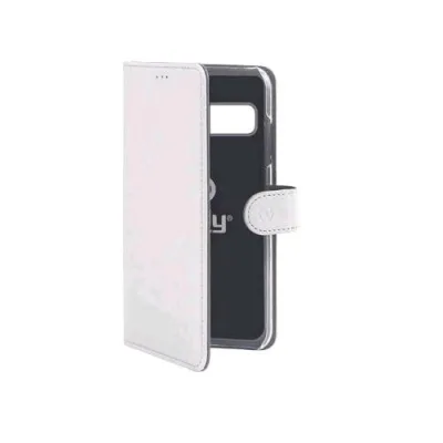 Celly Samsung Galaxy S10+ Custodia a Portafoglio Similpelle Flap Magnetico Bianco
