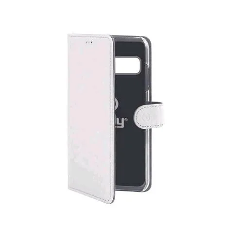Celly Samsung Galaxy S10+ Custodia a Portafoglio Similpelle Flap Magnetico Bianco