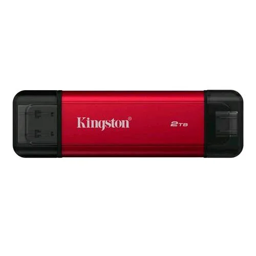 Kingston 2TB SSD Esterno Portatile USB-A/C 3.2 Gen 2 Lettura 1050MB/S Scrittura 950MB/S Nero/Rosso