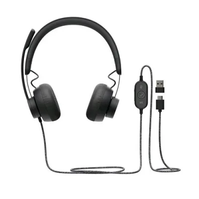 Logitech Zone Wired Cuffie con Microfono USB Certificate Uc Nero