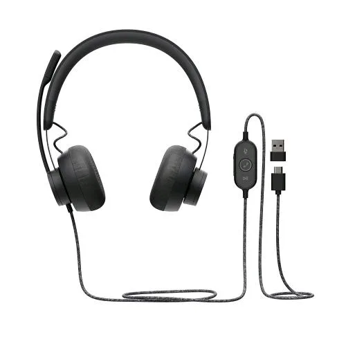 Logitech Zone Wired Cuffie con Microfono USB Certificate Uc Nero