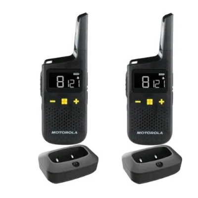 Motorola XT185 Walkie Talkie Professionali IP54 16 Canali + 121 Codici Privacy Portata fino Ad 8KM Nero 2 Pz.