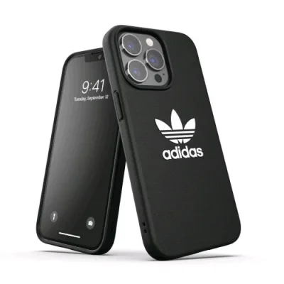 Adidas Apple iPHONE 13/ 13 Pro Adicolor Custodia in Tpu e Poliuretano Nero con Logo Bianco