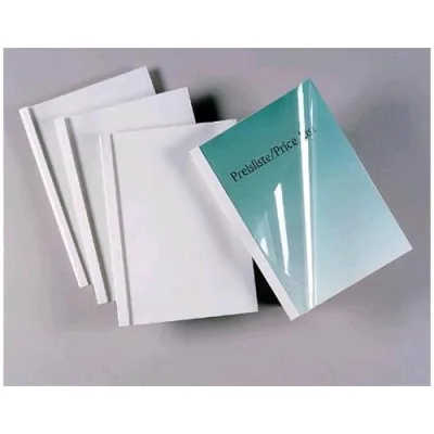 GBC Termocopertina in PVC 210X297 mm A4 Dorso 4 mm Capacita' Rilegatura Fogli MIN.31 Max 40 Col. Bianco Conf 100 Pz.