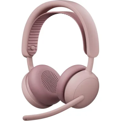 Logitech Zone Wireless 2 Es Cuffie con Microfono Over Ear Wireless Bluetooth Eliminazione Rumore ANC Ibrida USB-C Rosa