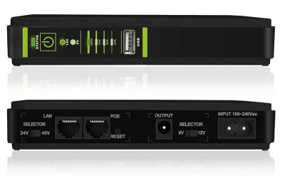 UPS DC 5V/9V/12V POE 24V/48V ERA PLUS TOGETHER ON MODEM/ROUTER/VOIP