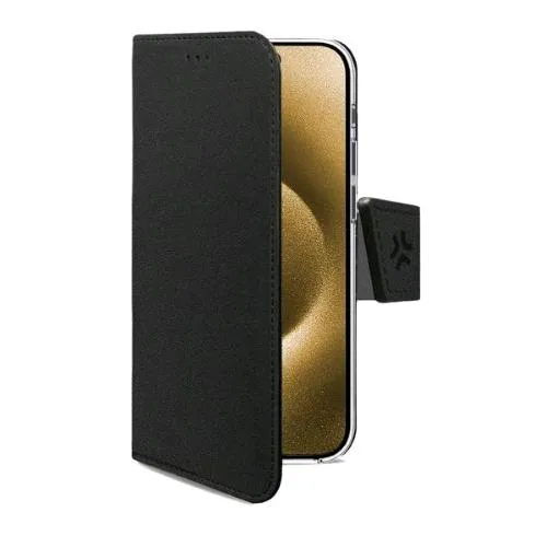 Celly Apple iPHONE Air Custodia Magsafe a Libro in Similpelle con Chiusura Flap Magnetico Taschine Interne Portadocumenti e Funzione Stand Nero