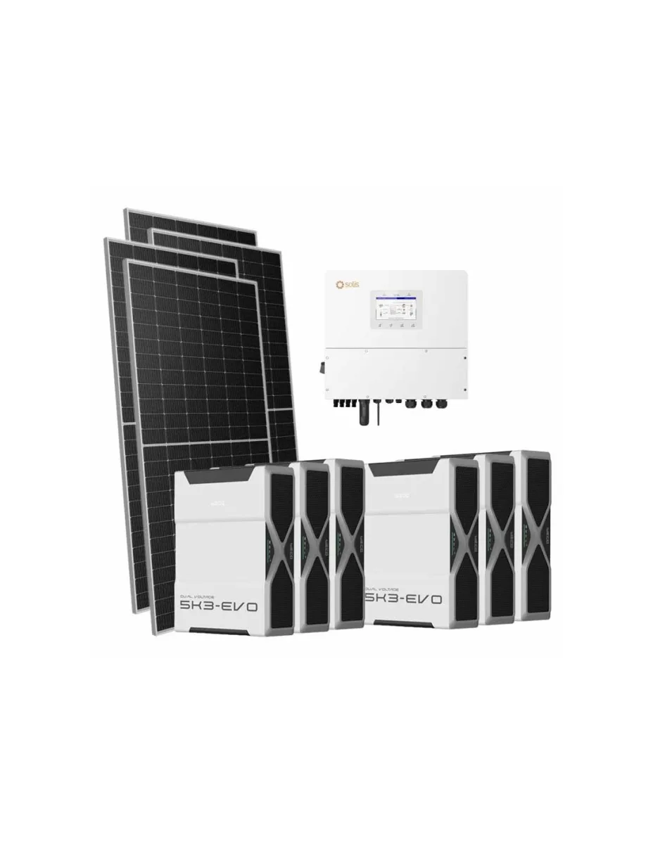 Kit fotovoltaico trifase 15470W inverter 15kW Solis batteria al litio 31.32kWh Weco EVO 5k3