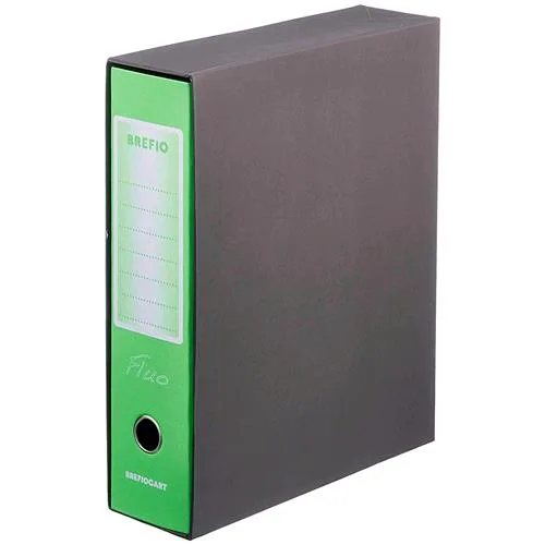Brefiocart Registratore Formato Protocollo 285X350X80 mm Col. Verde Fluo Conf 12 Pz.